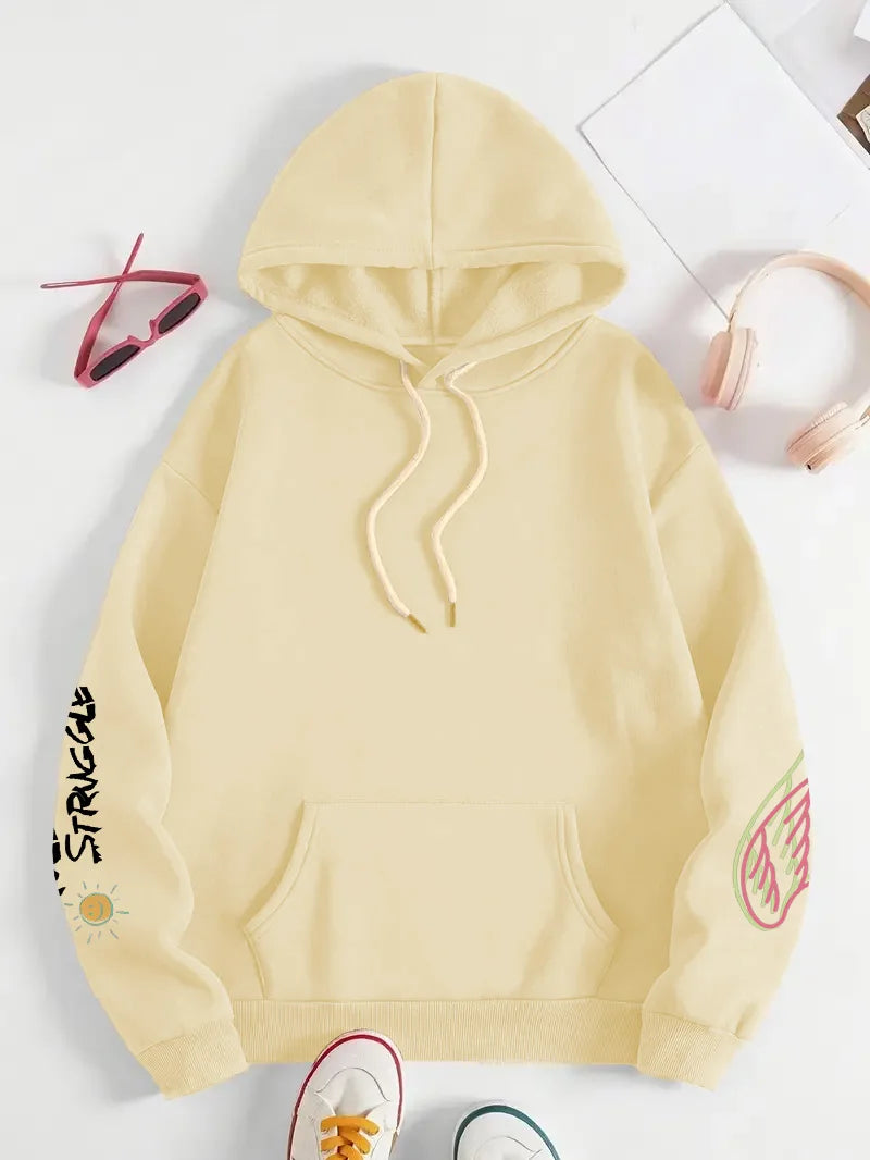Plus Size 1XL-4XL Women's Printed Hoodie Extra Large Hoody Fashion Loose Clothing Comfortable Sweatshirt Women's