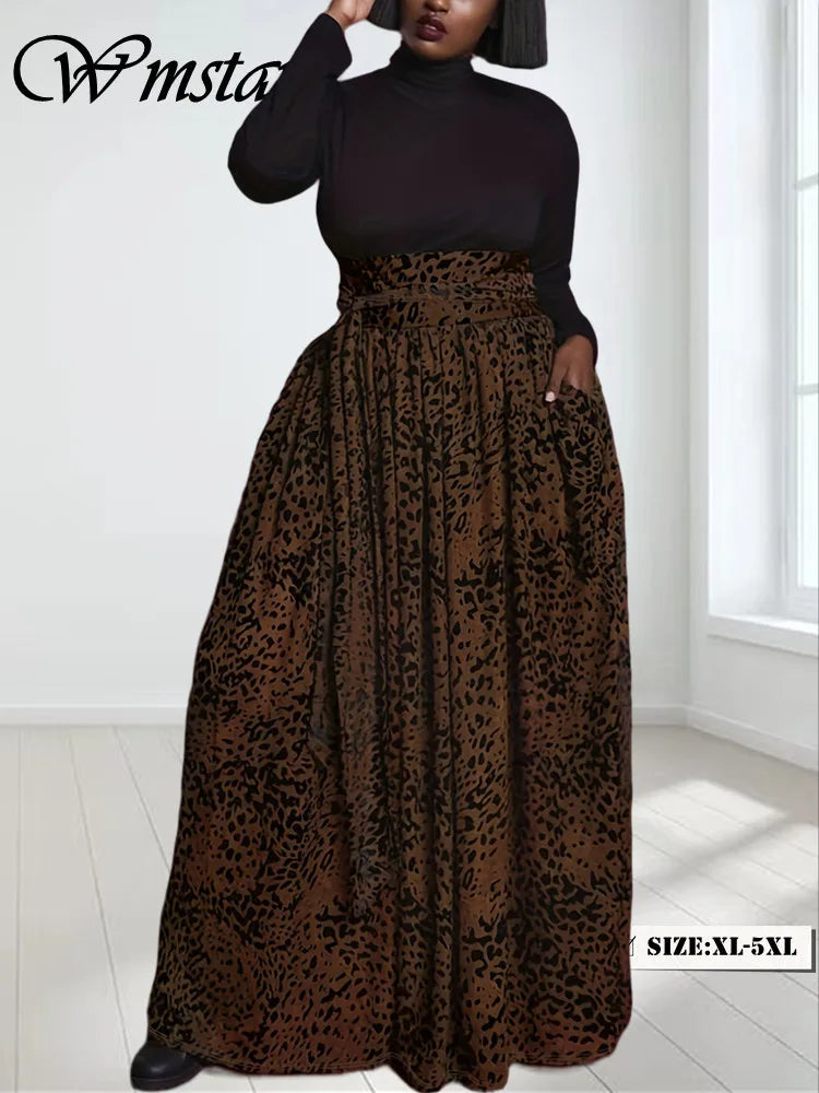 Wmstar Plus Size Women Clothing Skirts Elastic Waist Fashion Streetwear with Bandage Wholesale Dropshipping Only Skirts 2024