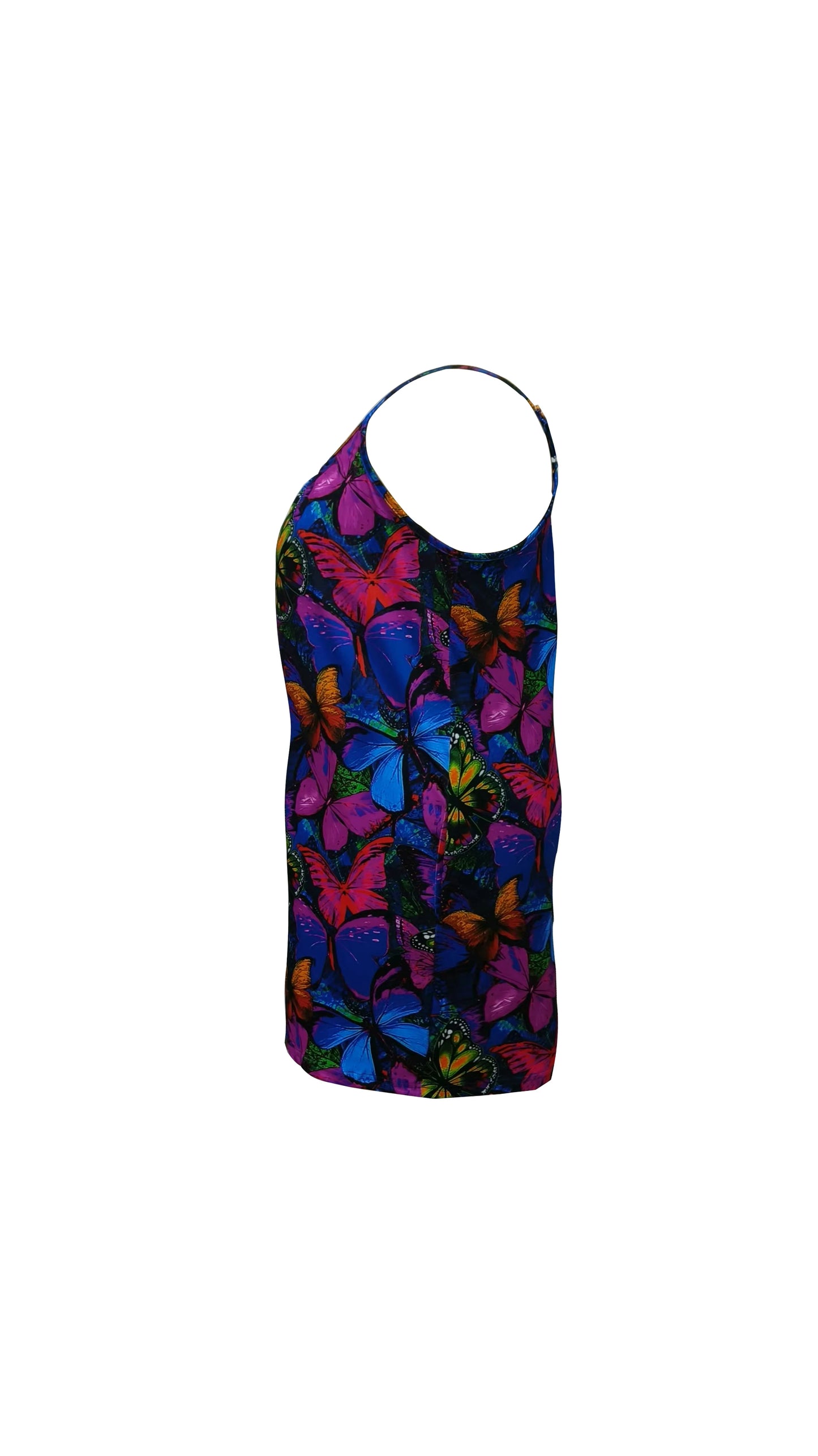Plus Size Butterfly Print Slip Romper, Casual Sleeveless Pockets Romper, Women's Plus Size Clothing